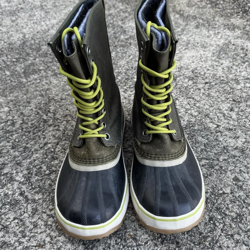Sorel Snow Boot Women's 10 1964 Premium Waterproof Waxed Canvas Peat Moss Green